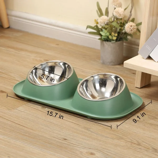 Small Dog Bowls, Cat Food Bowl with 2 Removable Stainless Steel - Image 2