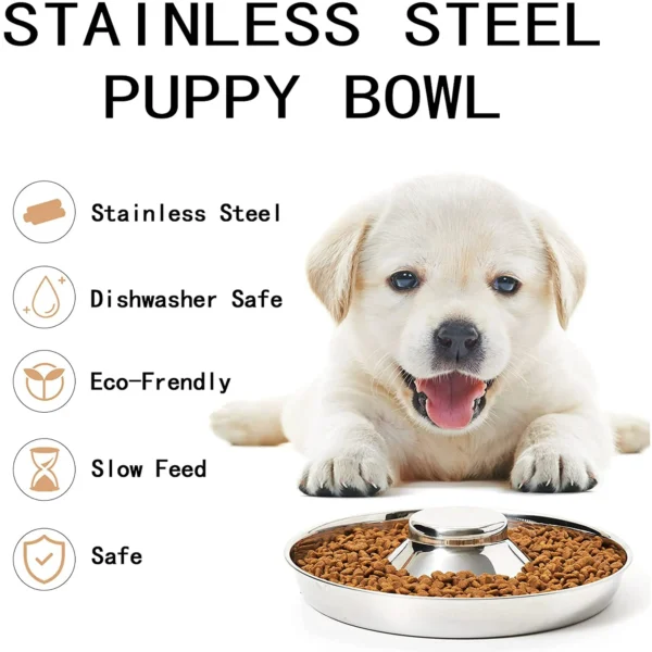 Puppy Bowls, Stainless Steel Puppy Feeder Bowl, Dog Food and Water - Image 2